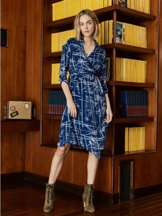 Calvin Klein Dresses & Skirts - Nicole Miller Blueprint Wrap Dress NWT